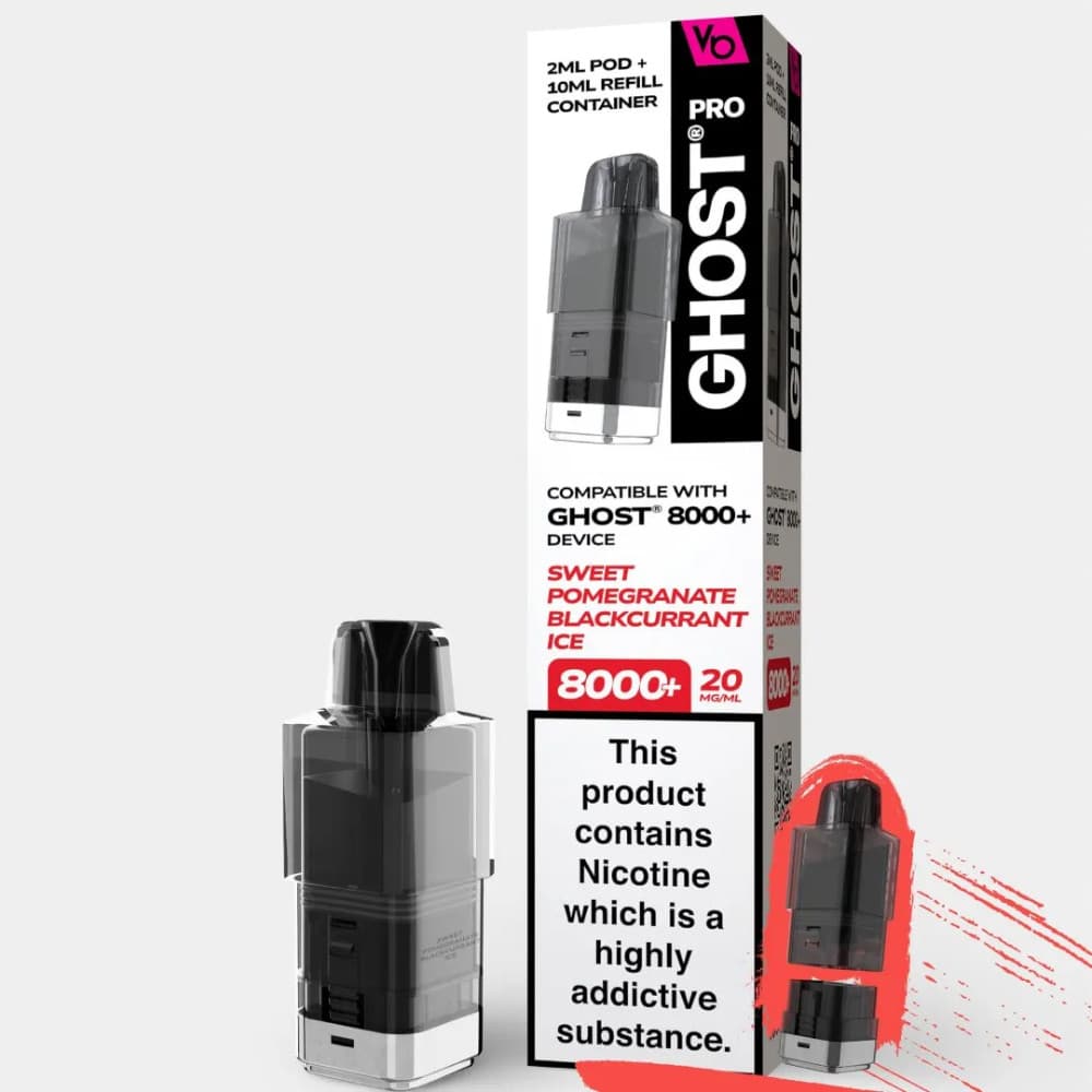  Sweet Pomegranate Blackcurrant Ice Ghost Pro 8000 Pods Pack of 5