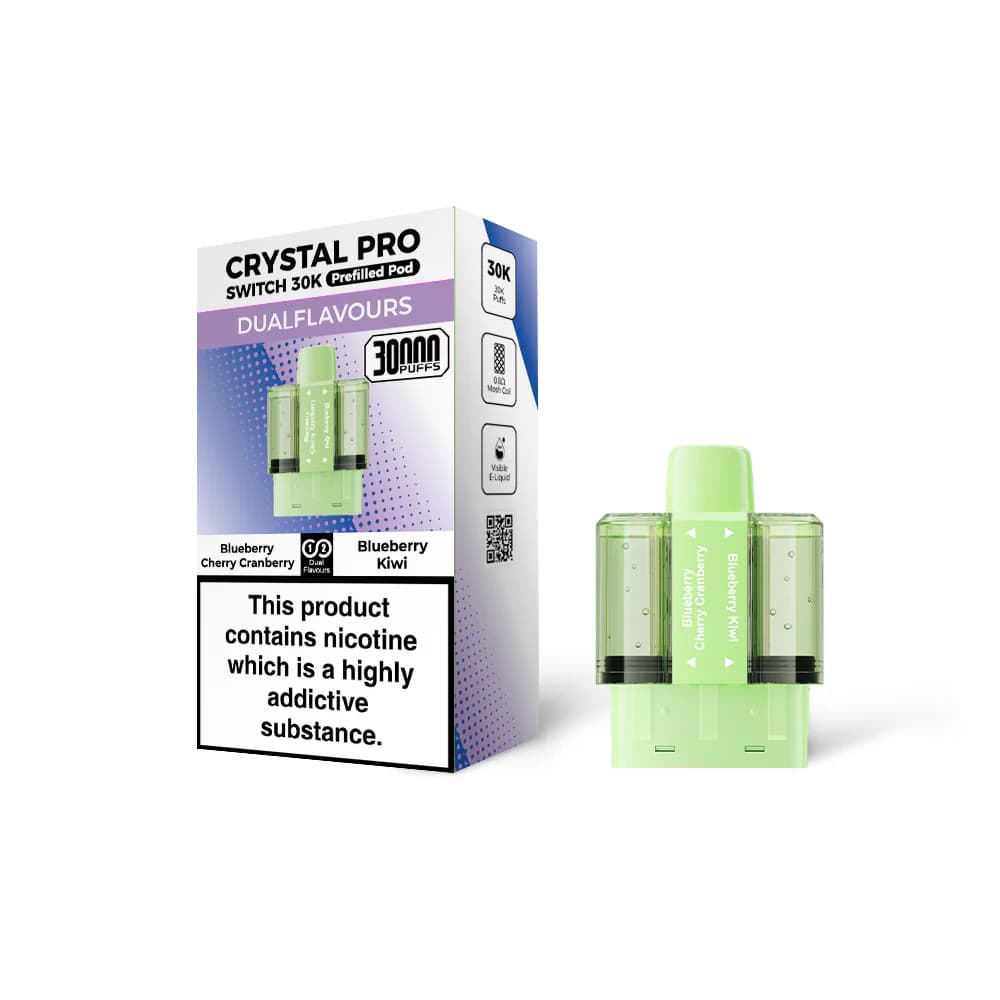  Blueberry Cherry Cranberry / Blueberry Kiwi Crystal Pro Switch 30k Pods Pack of 5