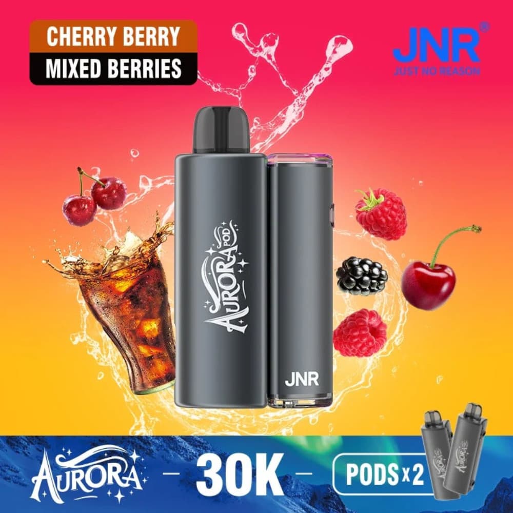  Fizzy Cherry Cola / Blackberry Red Raspberry JNR Aurora 30k Prefilled Vape Kit Box of 5