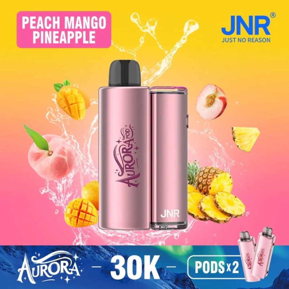  Peach Mango Pineapple JNR Aurora 30k Prefilled Vape Kit Box of 5