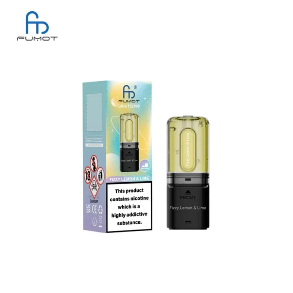  Fizzy Lemon & Lime RandM Fumot T32000 Ultra Pods Pack of 5