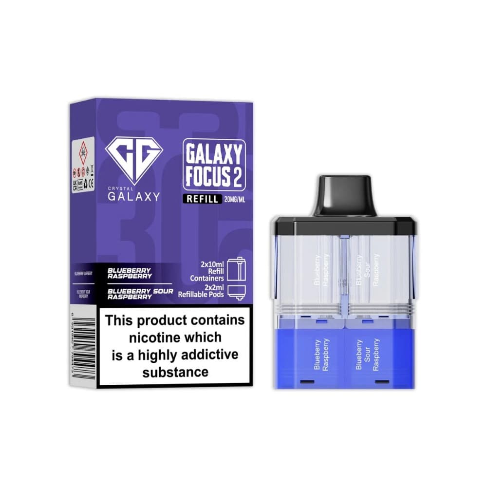  Blueberry Raspberry / Blueberry Sour Raspberry Crystal Galaxy 30k Focus 2 Pods Pack of 5