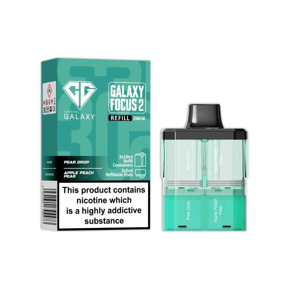  Pear Drop / Apple Peach Pear Crystal Galaxy 30k Focus 2 Pods Pack of 5