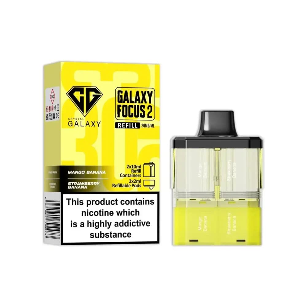  Mango Banana / Strawberry Banana Crystal Galaxy Focus 6k Pods Pack of 5