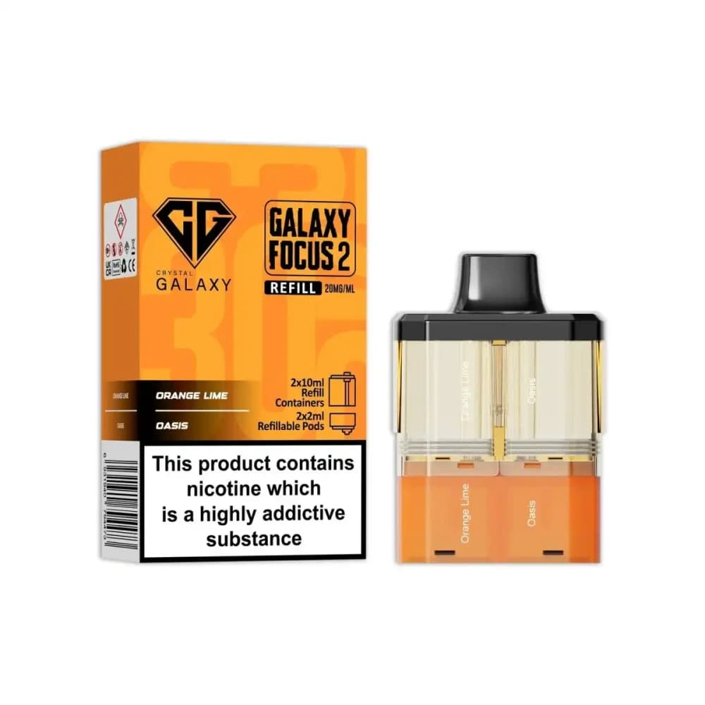  Orange Lime / Oasis Crystal Galaxy Focus 6k Pods Pack of 5