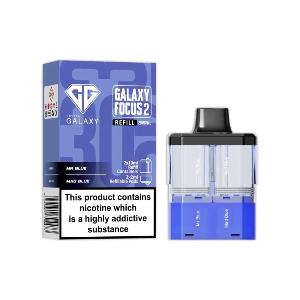  Mr Blue / Mad Blue Crystal Galaxy Focus 6k Pods Pack of 5