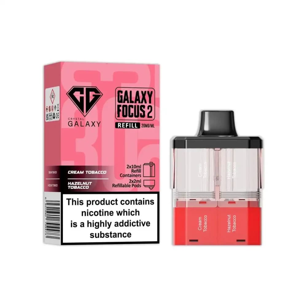  Cream Tobacco / Hazelnut Tobacco Crystal Galaxy Focus 6k Pods Pack of 5