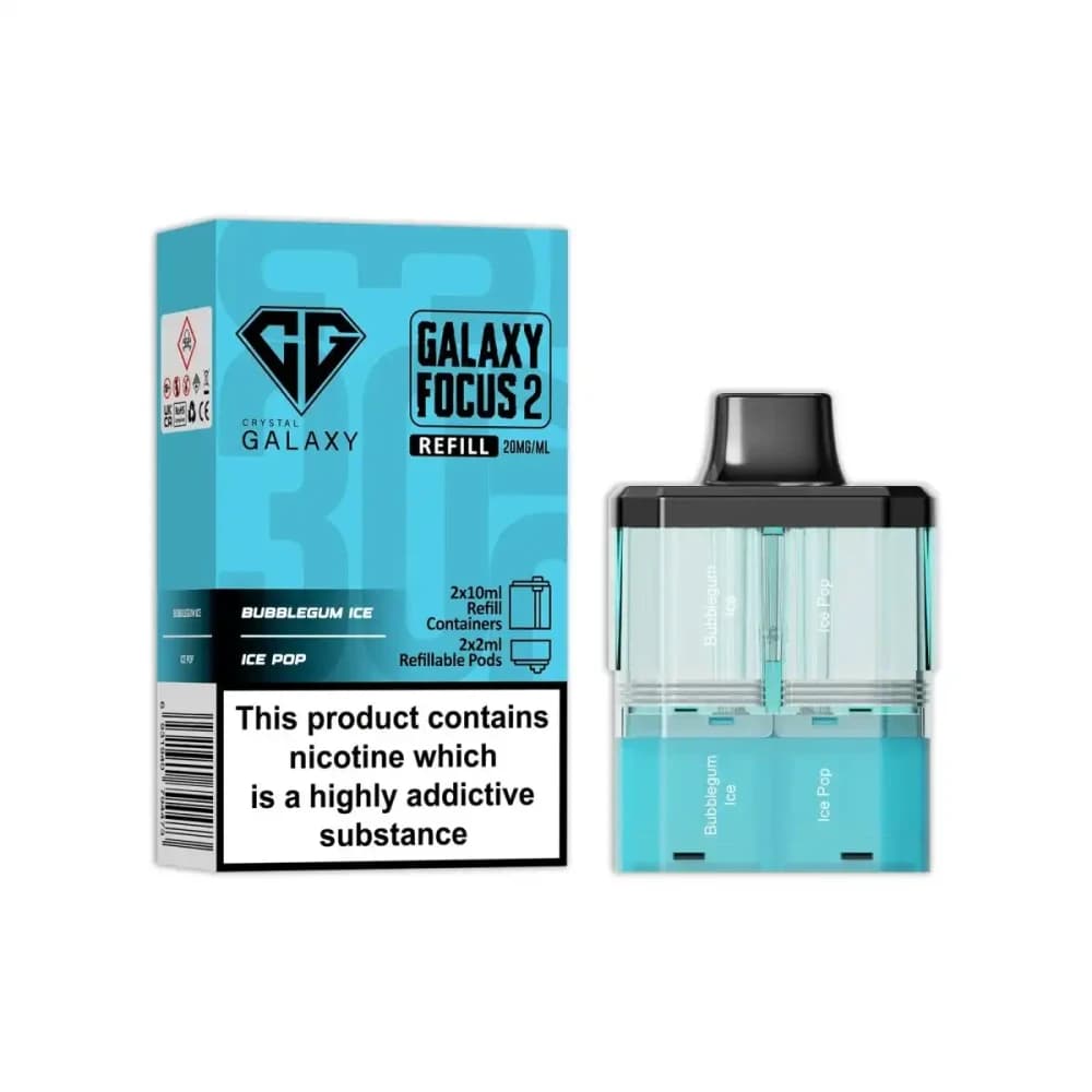  Bubble Gum Ice / Ice Pop Crystal Galaxy Focus 6k Pods Pack of 5