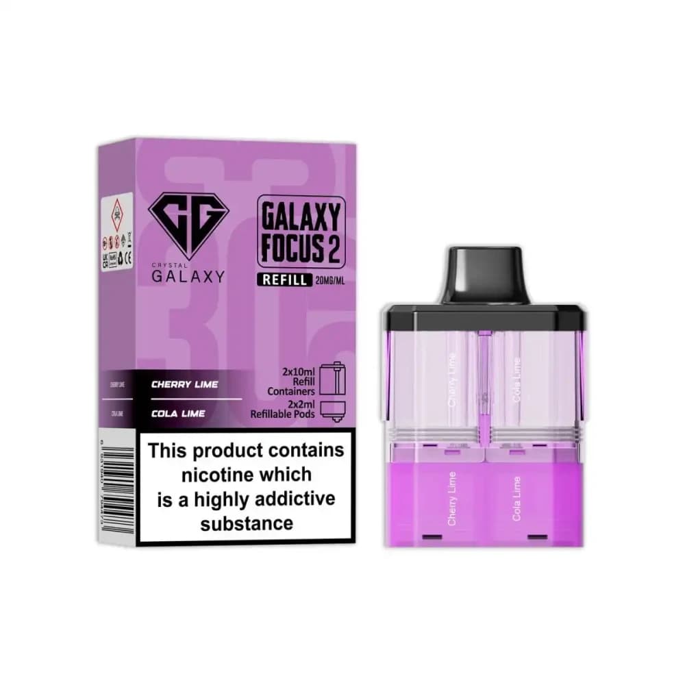  Cherry Lime / Cola Lime Crystal Galaxy Focus 6k Pods Pack of 5