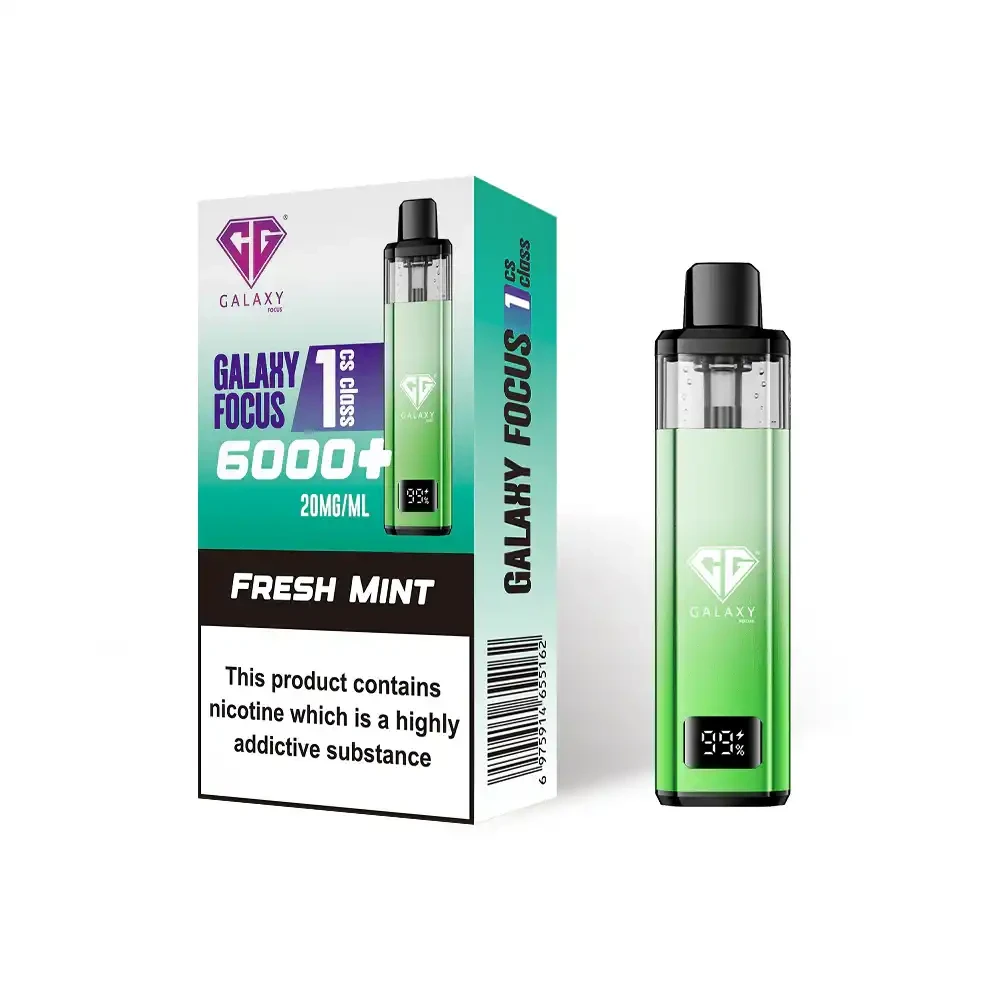  Fresh Mint Crystal Galaxy Focus 6k Vape Kit Box of 5