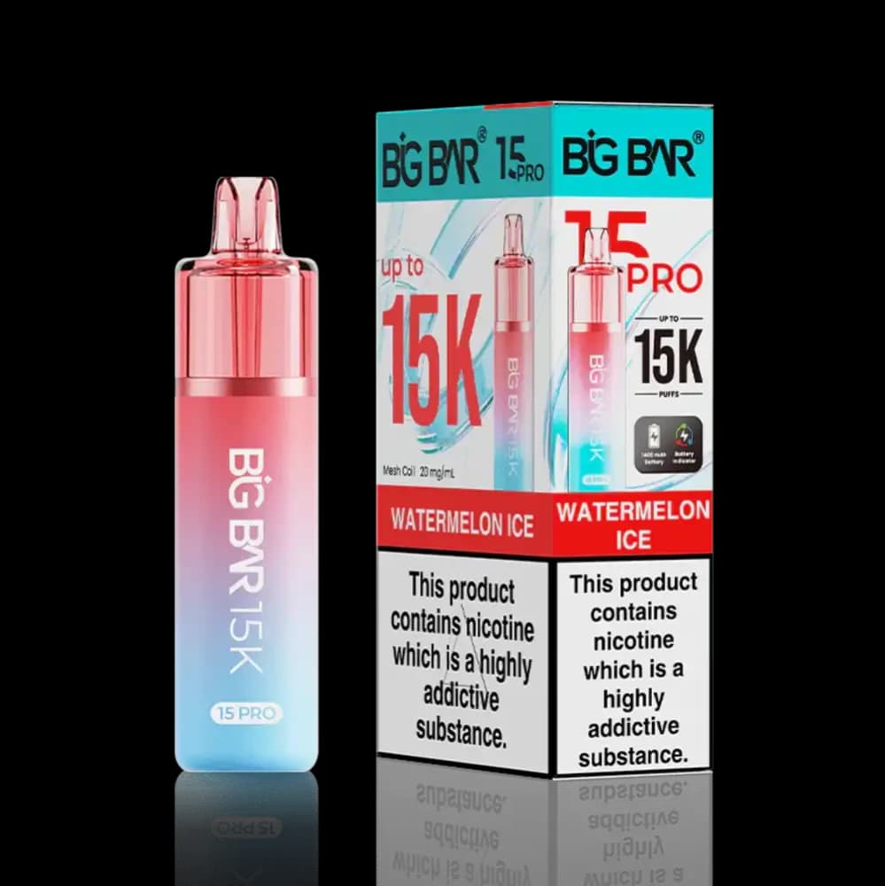  Watermelon Ice Big Bar Pro 15k Vape Kit Box of 5