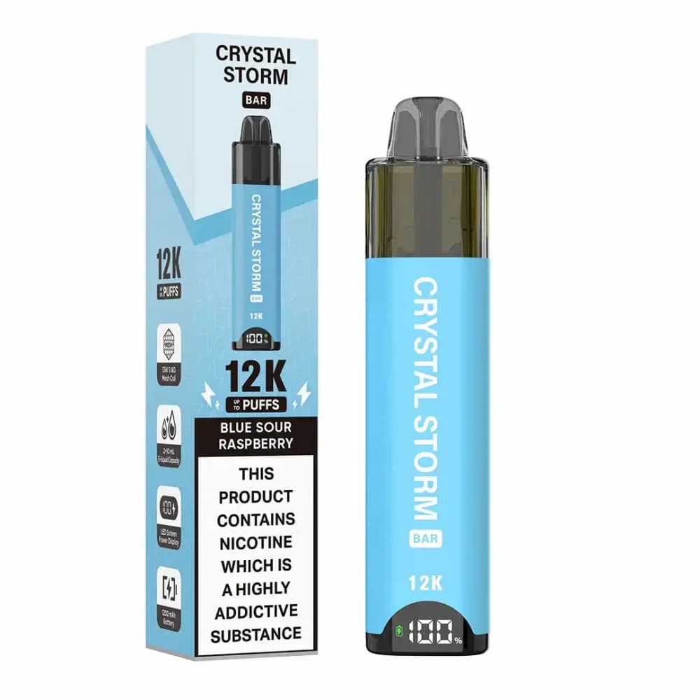  Blue Sour Raspberry Crystal Strom Bar 12k Vape Kit Box of 5