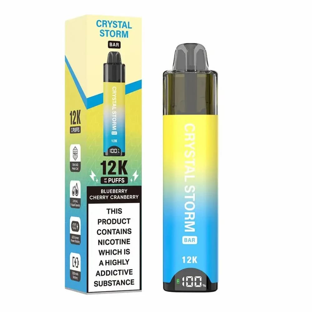  Blueberry Cherry Cranberry Crystal Strom Bar 12k Vape Kit Box of 5