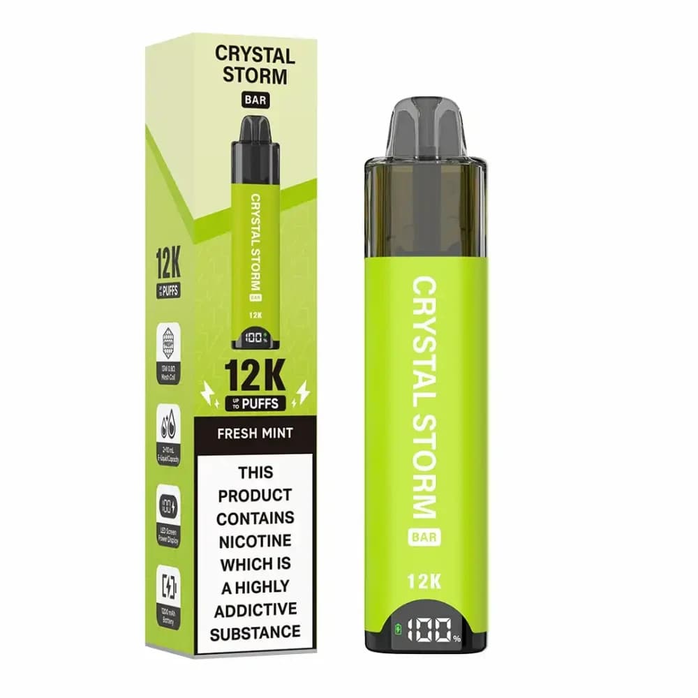  Fresh Mint Crystal Strom Bar 12k Vape Kit Box of 5