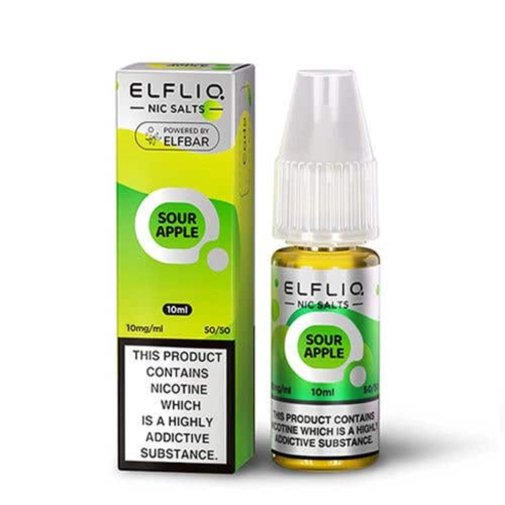  Sour Apple / 10mg Elf Bar Elfliq Nic Salt E-Liquids 10ml Box of 10