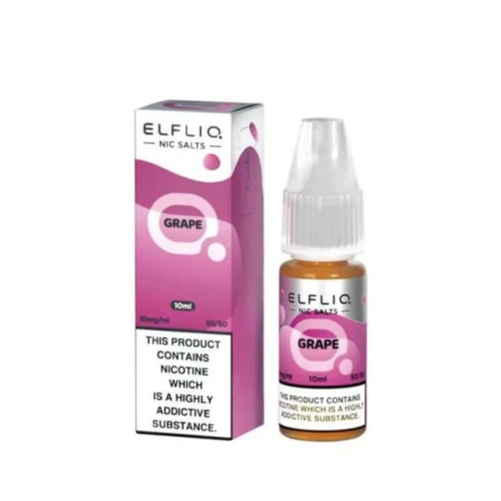  Grape / 10mg Elf Bar Elfliq Nic Salt E-Liquids 10ml Box of 10