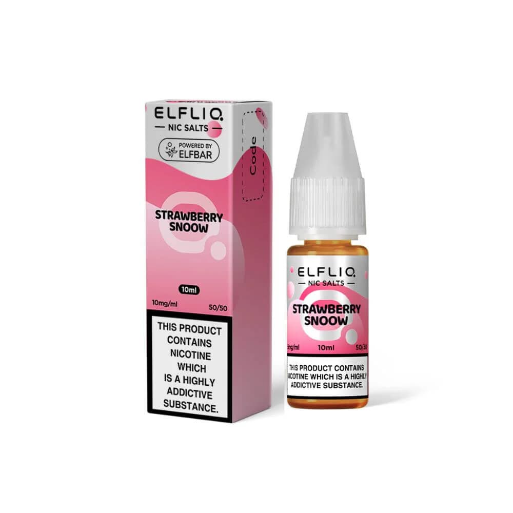 Strawberry Snoow / 10mg Elf Bar Elfliq Nic Salt E-Liquids 10ml Box of 10