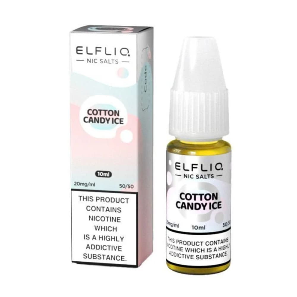  Cotton Candy Ice / 20mg Elf Bar Elfliq Nic Salt E-Liquids 10ml Box of 10