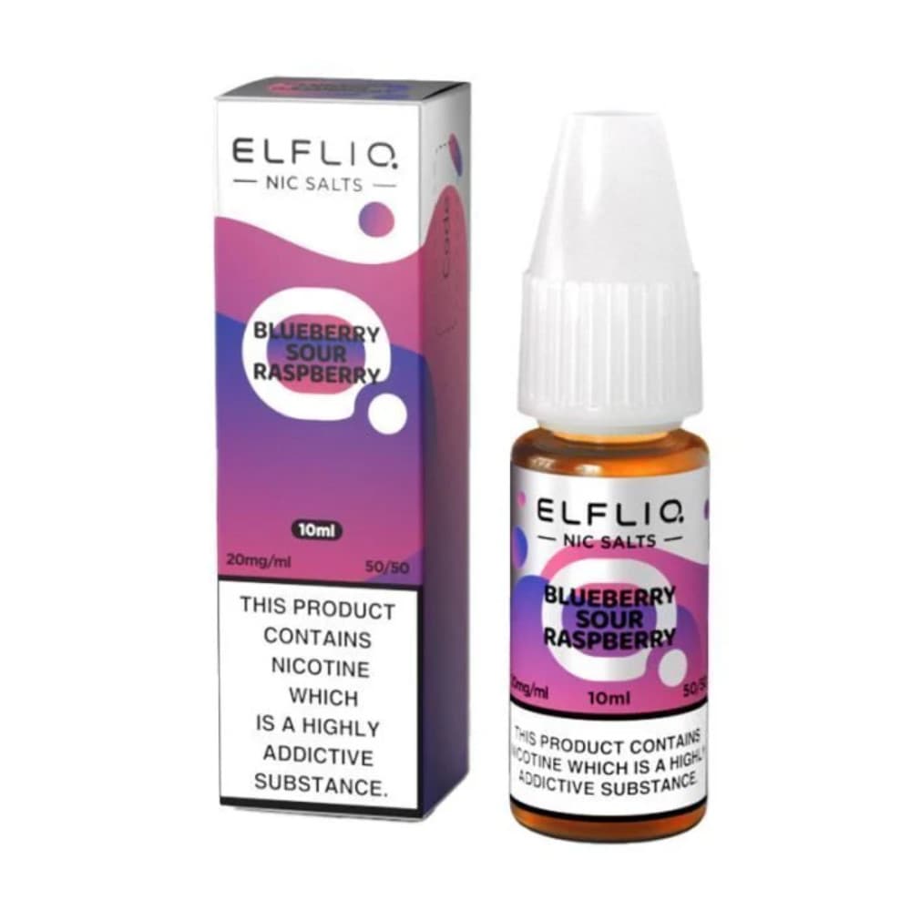  Blue Sour Raspberry / 20mg Elf Bar Elfliq Nic Salt E-Liquids 10ml Box of 10