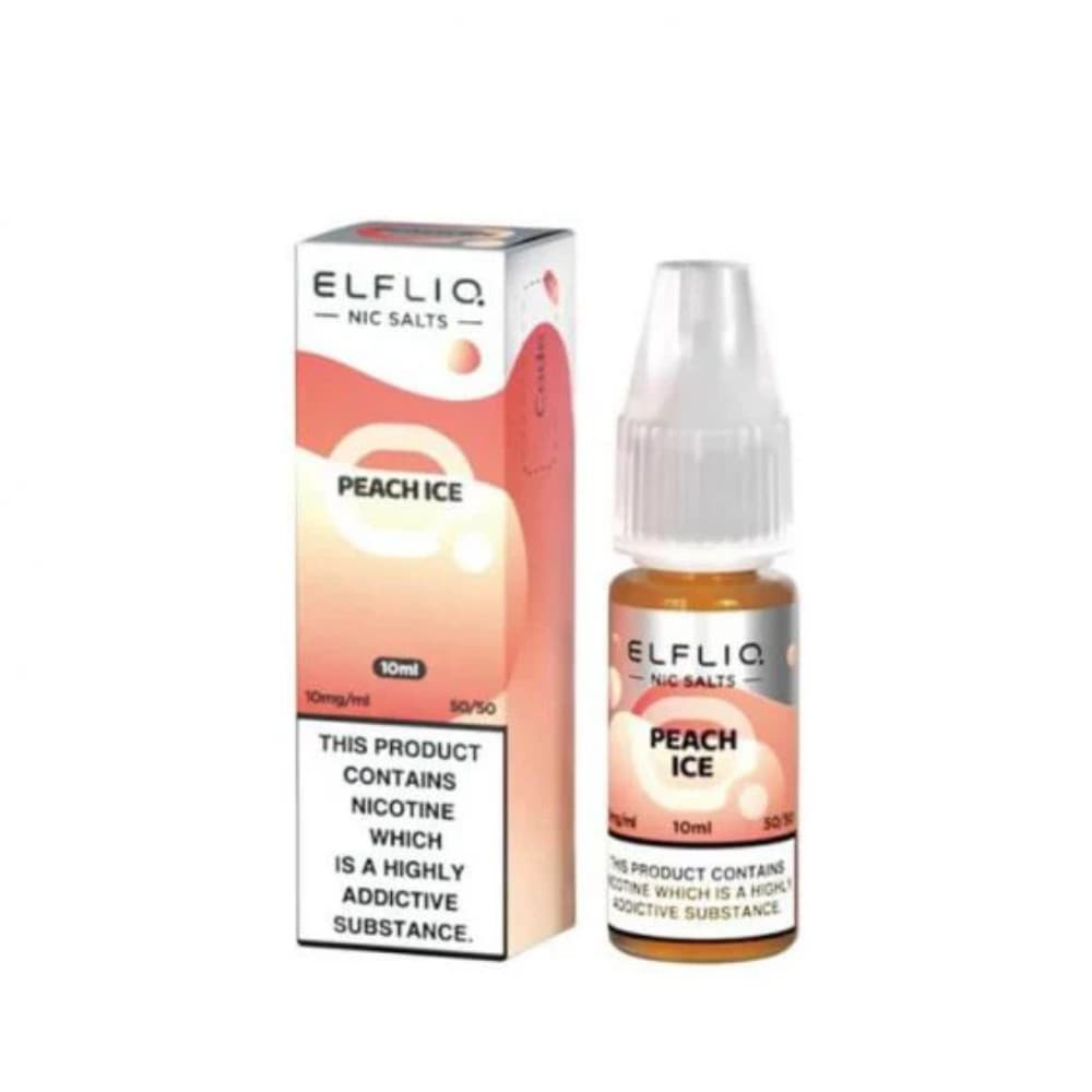  Peach Ice / 20mg Elf Bar Elfliq Nic Salt E-Liquids 10ml Box of 10
