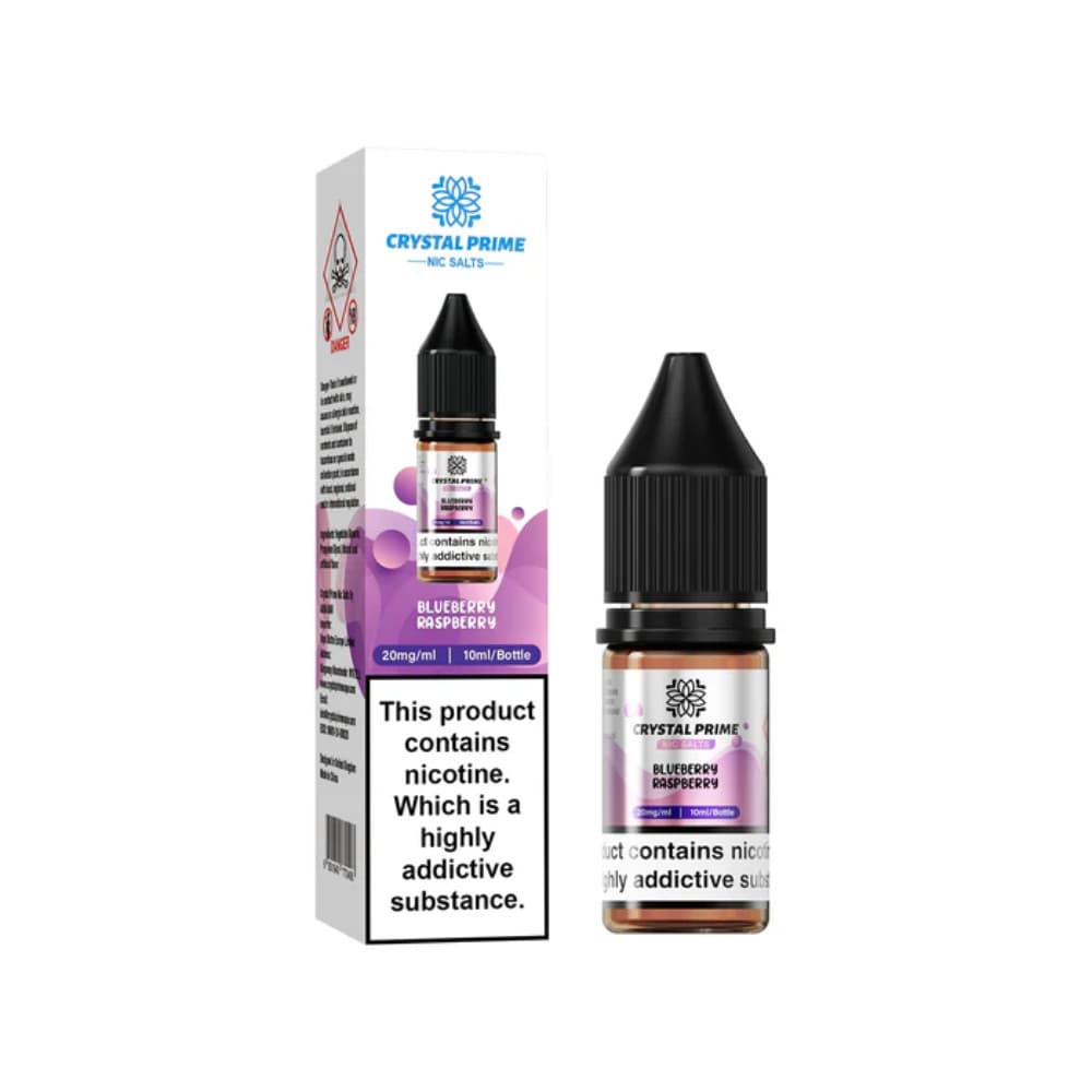  Blueberry Raspberry / 10mg Crystal Prime Nic Salts E-Liquids 10ml Box of 10