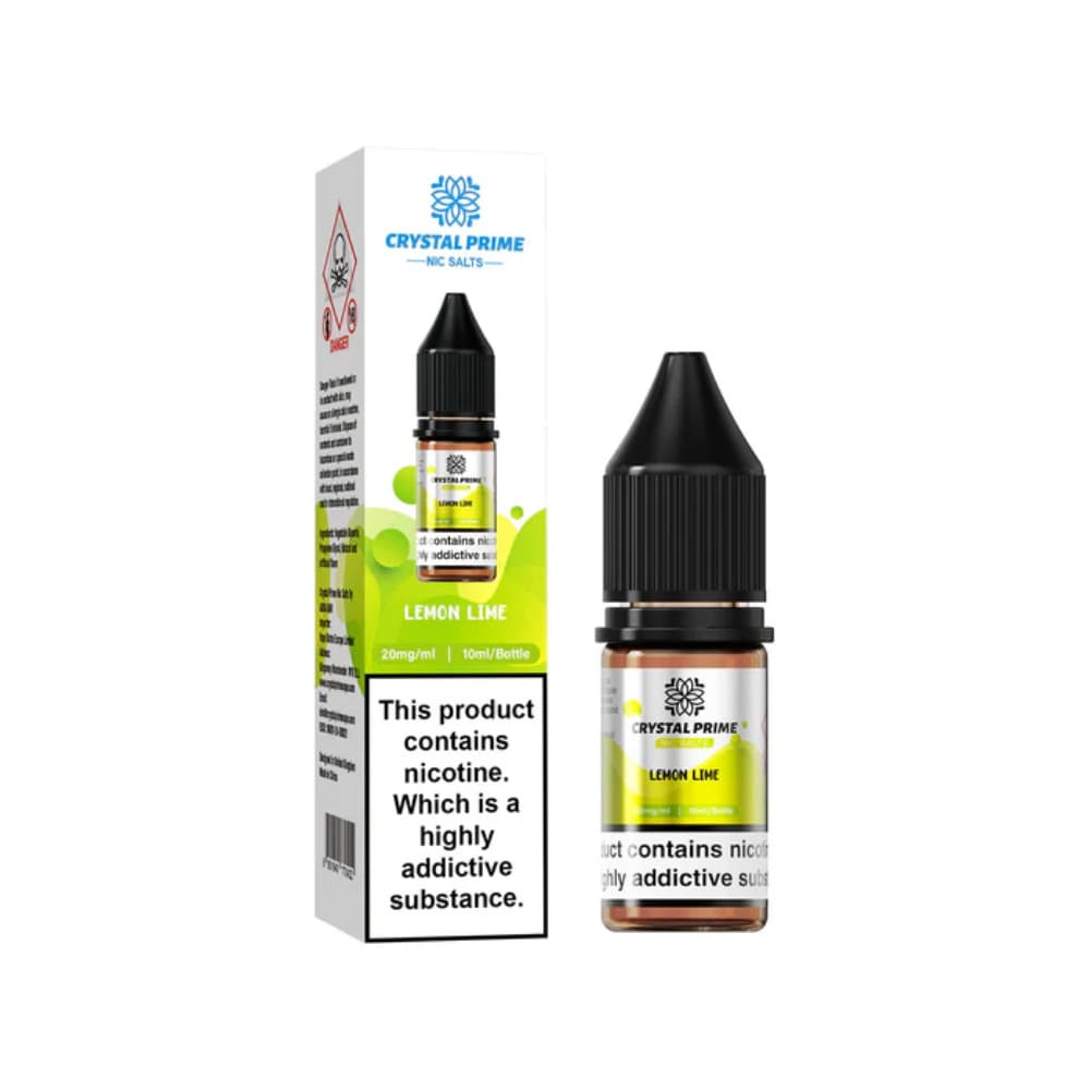  Lemon Lime / 10mg Crystal Prime Nic Salts E-Liquids 10ml Box of 10