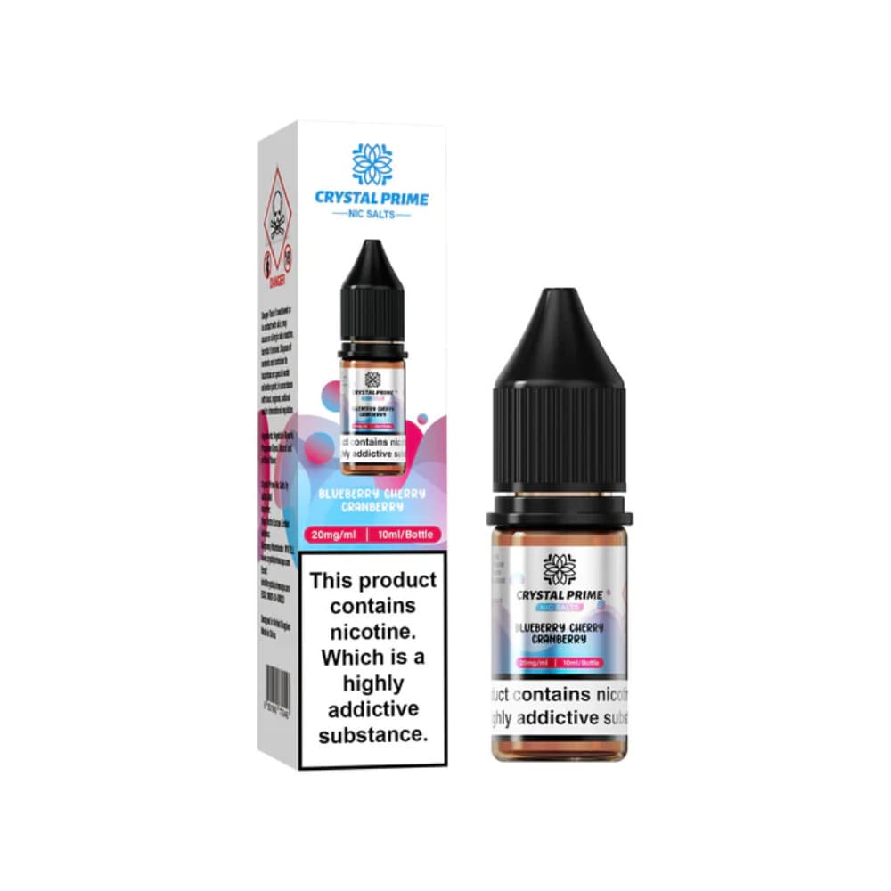 Blueberry Cherry Cranberry / 20mg Crystal Prime Nic Salts E-Liquids 10ml Box of 10