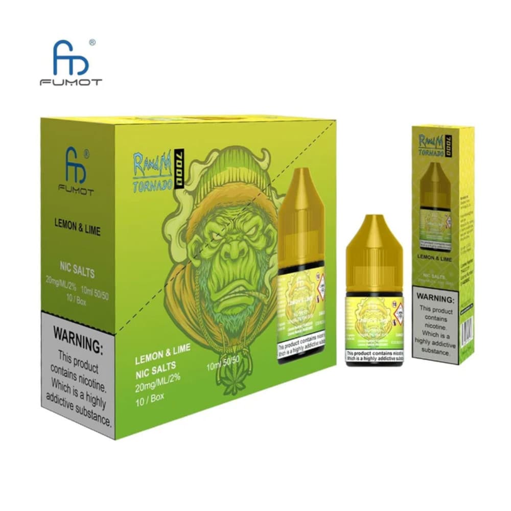  Lemon Lime RandM 7000 Nic Salts E-Liquids 10ml Box of 10