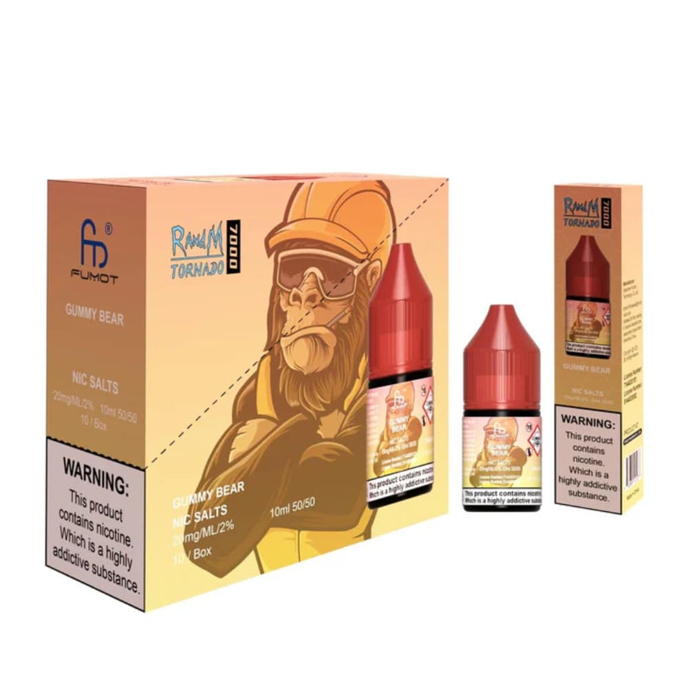 Gummy Bear RandM 7000 Nic Salts E-Liquids 10ml Box of 10