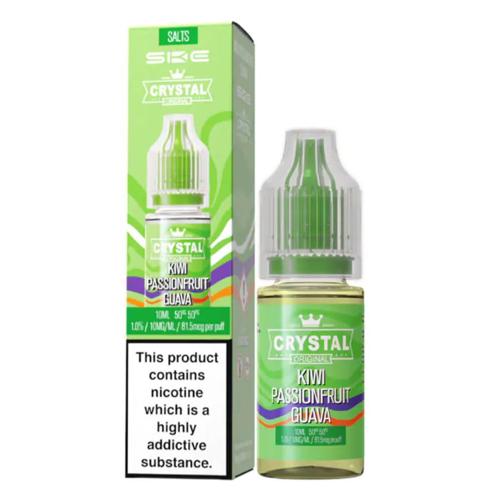  Kiwi Passion Fruit Guava / 10mg Ske Crystal Nic Salts E-Liquids 10ml Box of 10