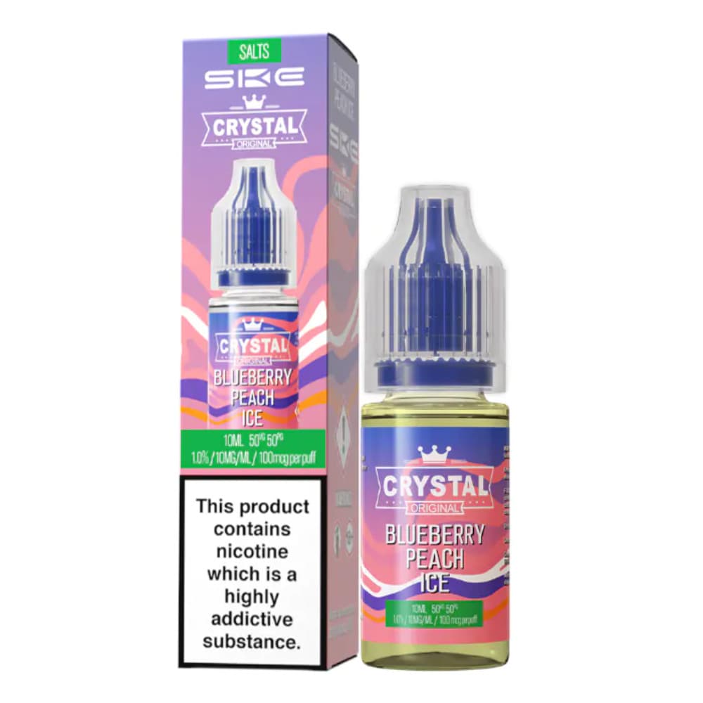  Blueberry Peach Ice / 10mg Ske Crystal Nic Salts E-Liquids 10ml Box of 10