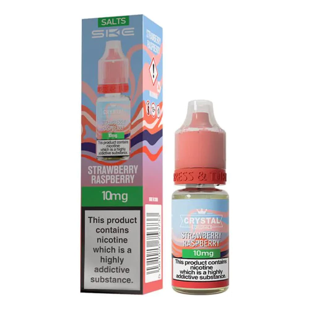  Strawberry Raspberry / 10mg Ske Crystal Nic Salts E-Liquids 10ml Box of 10
