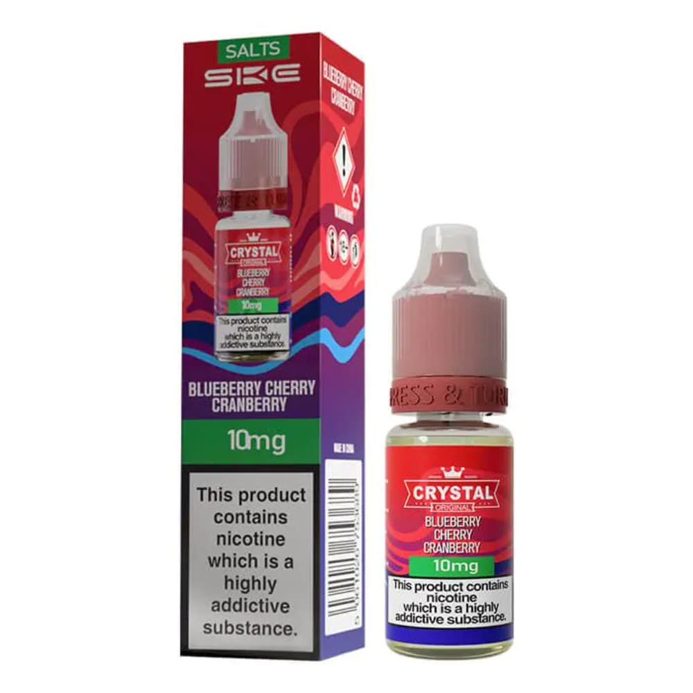  Blueberry Cherry Cranberry / 10mg Ske Crystal Nic Salts E-Liquids 10ml Box of 10