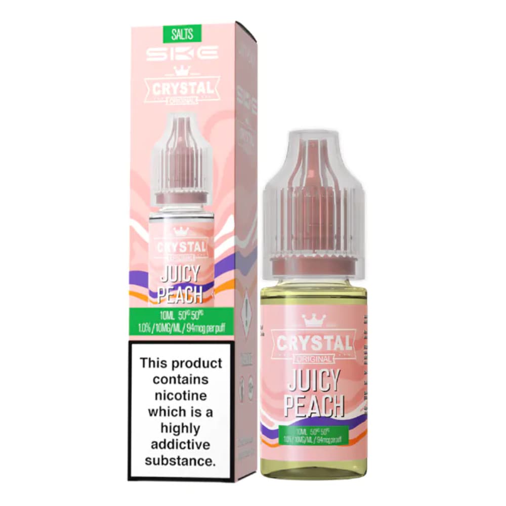  Juicy Peach / 20mg Ske Crystal Nic Salts E-Liquids 10ml Box of 10