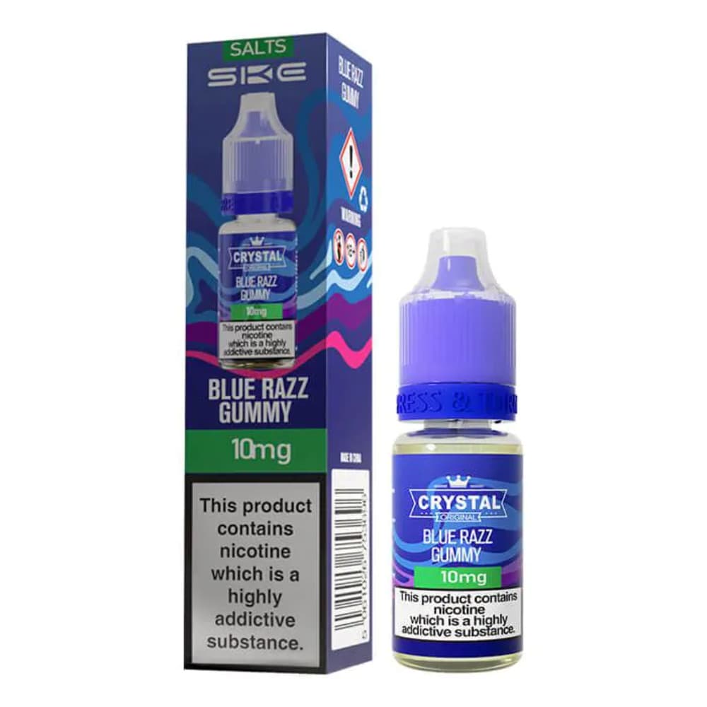  Blue Razz Gummy / 20mg Ske Crystal Nic Salts E-Liquids 10ml Box of 10