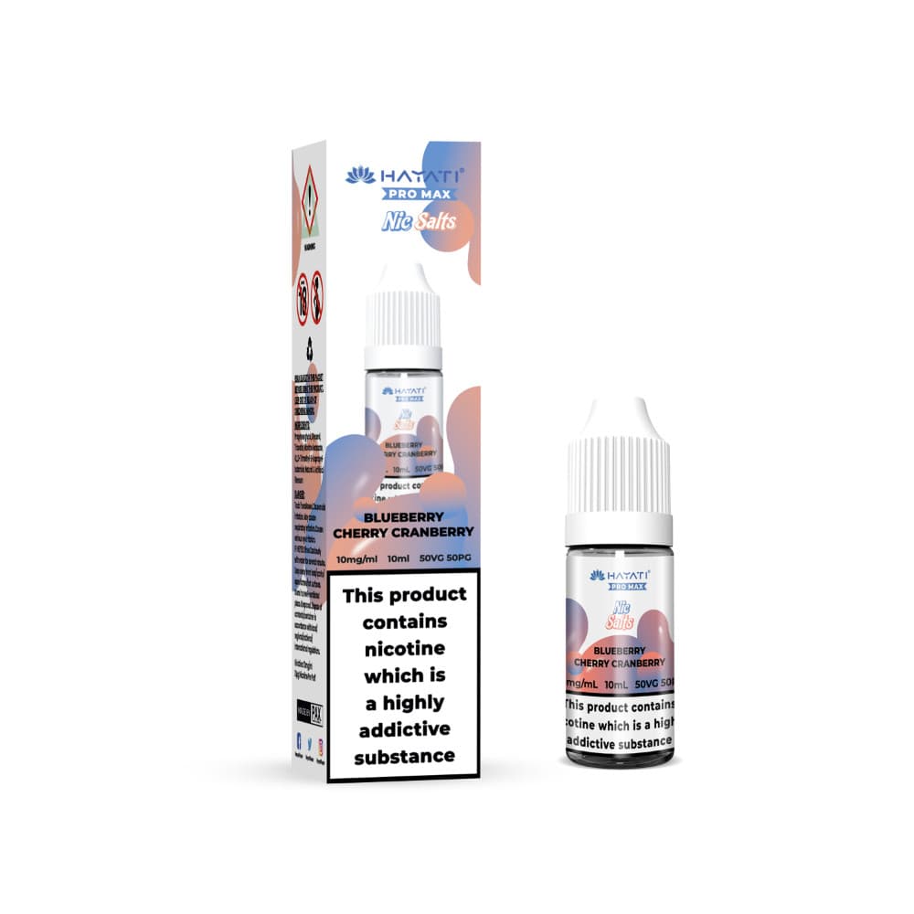  Blueberry Cherry Cranberry / 10mg Hayati Pro Max Nic Salts E-Liquids 10ml Box of 10