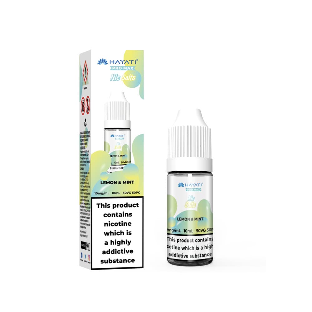  Lemon & Mint / 10mg Hayati Pro Max Nic Salts E-Liquids 10ml Box of 10
