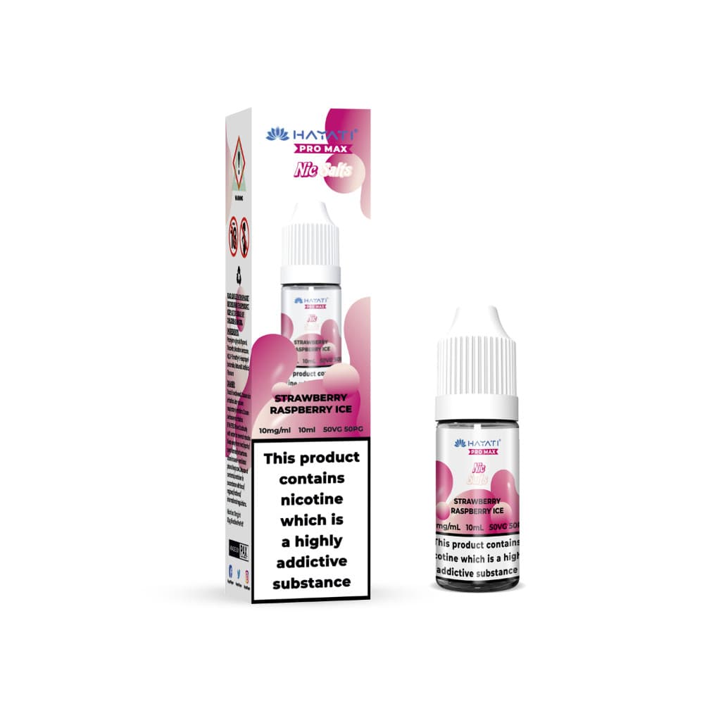  Strawberry Raspberry Ice / 10mg Hayati Pro Max Nic Salts E-Liquids 10ml Box of 10