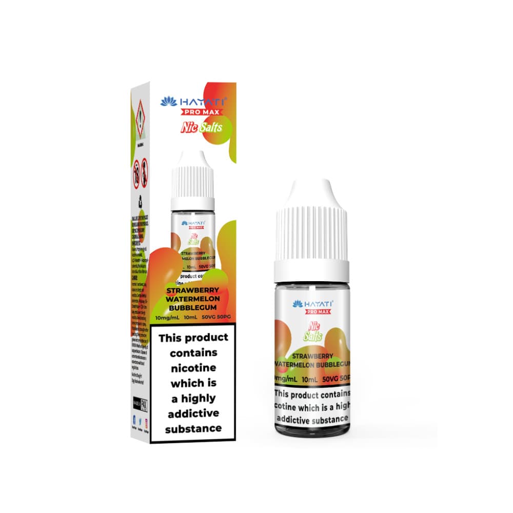  Strawberry Watermelon Bubblegum / 10mg Hayati Pro Max Nic Salts E-Liquids 10ml Box of 10