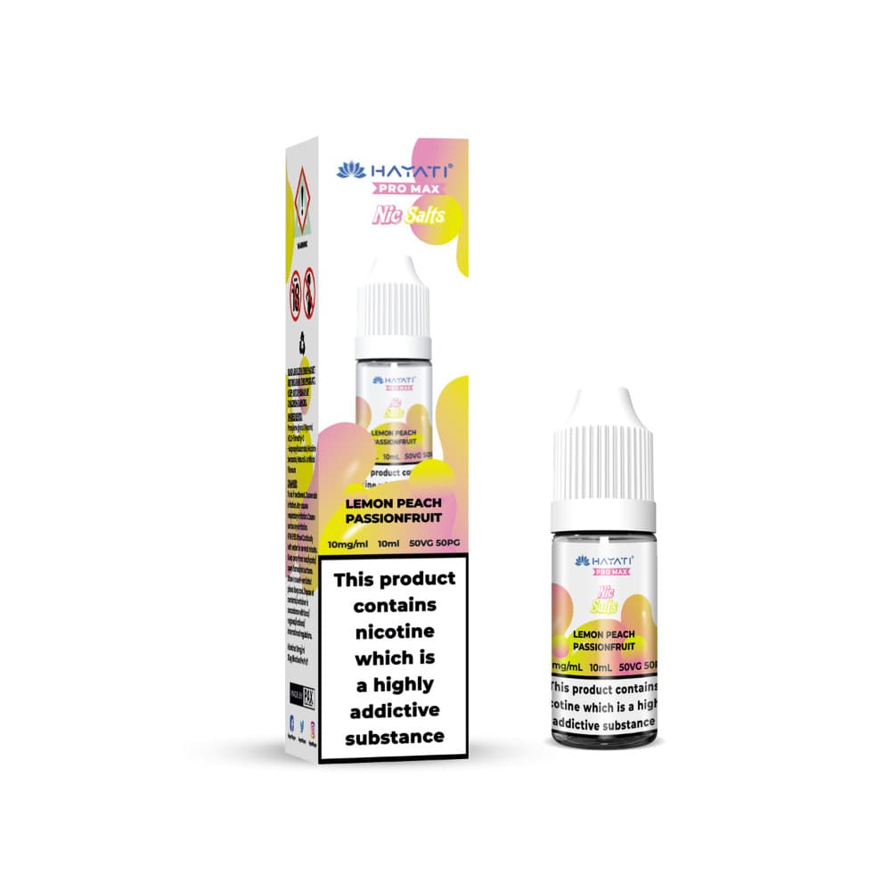  Lemon Peach Passionfruit / 20mg Hayati Pro Max Nic Salts E-Liquids 10ml Box of 10