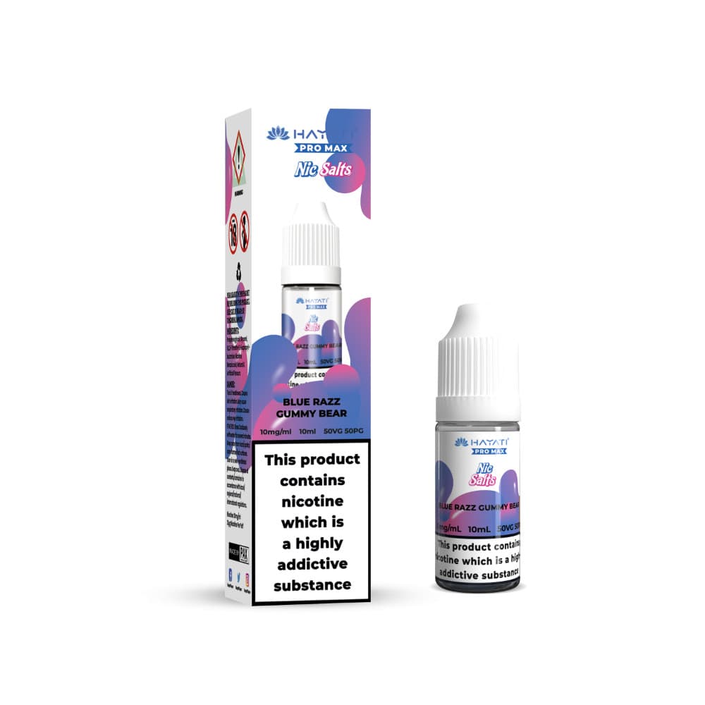  Blue Razz Gummy Bear / 20mg Hayati Pro Max Nic Salts E-Liquids 10ml Box of 10