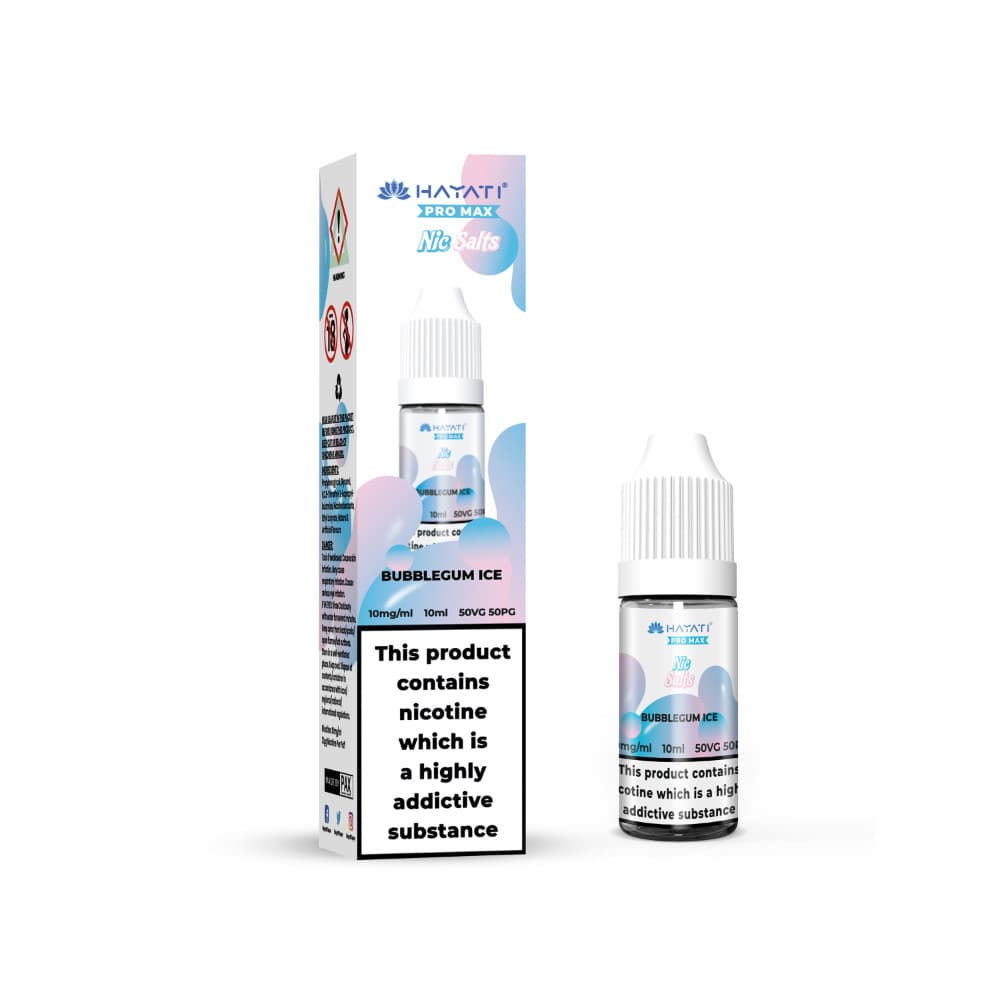  Bubblegum Ice / 20mg Hayati Pro Max Nic Salts E-Liquids 10ml Box of 10