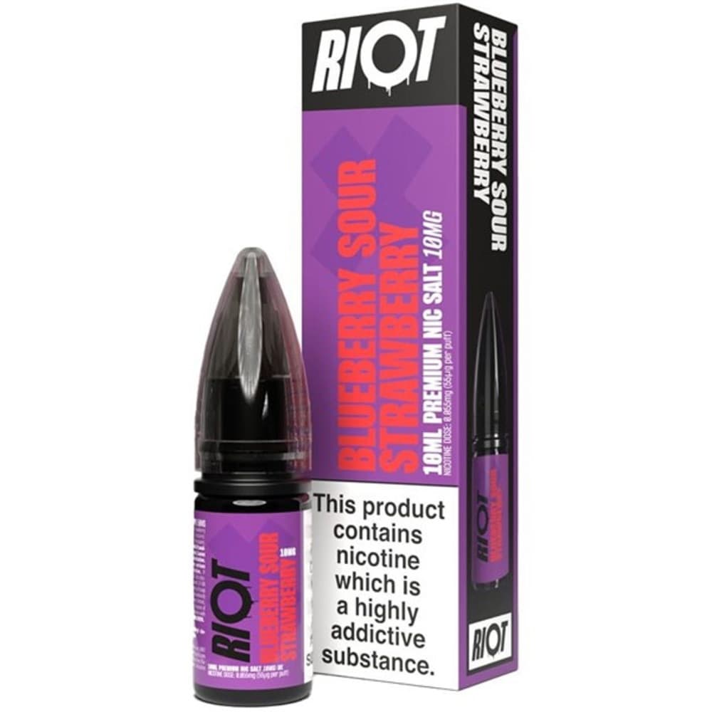  Blueberry Sour Strawberry / 10mg Riot X Nic Salts e liquids 10ml Box of 10