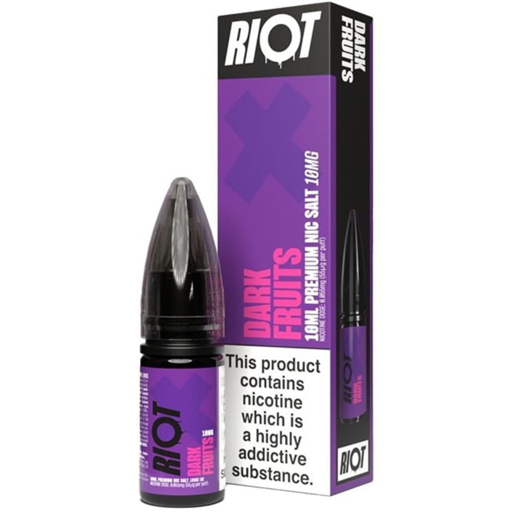  Dark Fruits / 10mg Riot X Nic Salts e liquids 10ml Box of 10