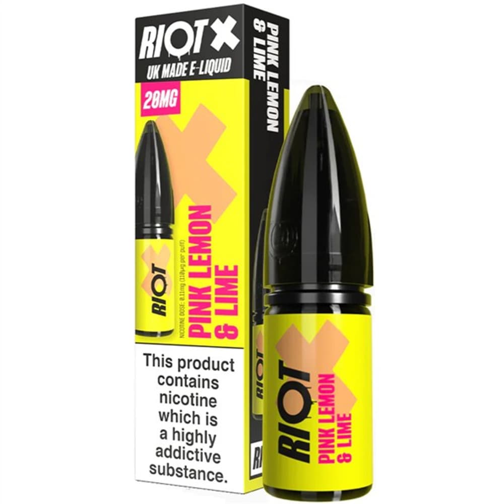  Pink Lemon & Lime / 10mg Riot X Nic Salts e liquids 10ml Box of 10
