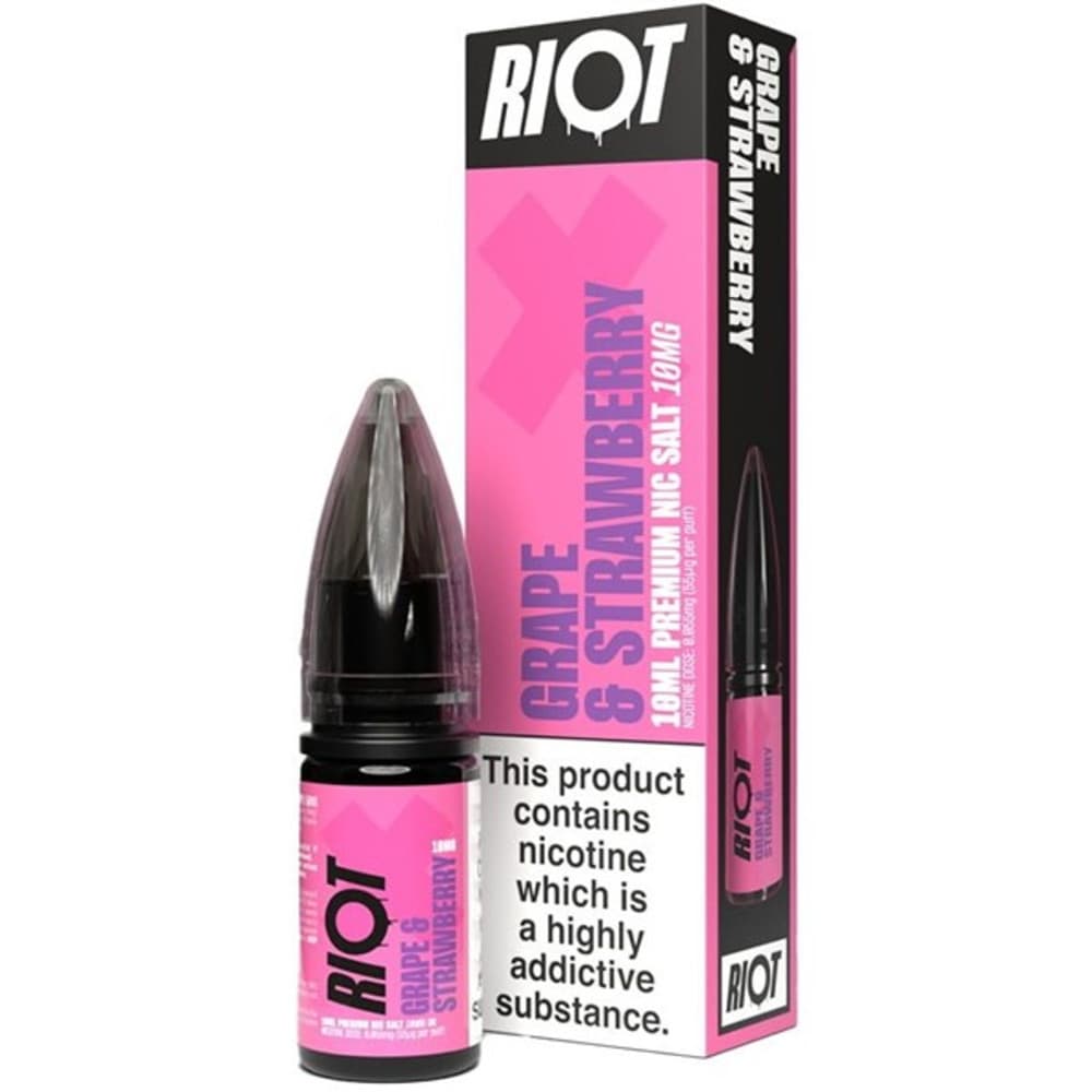  Grape Strawberry / 20mg Riot X Nic Salts e liquids 10ml Box of 10