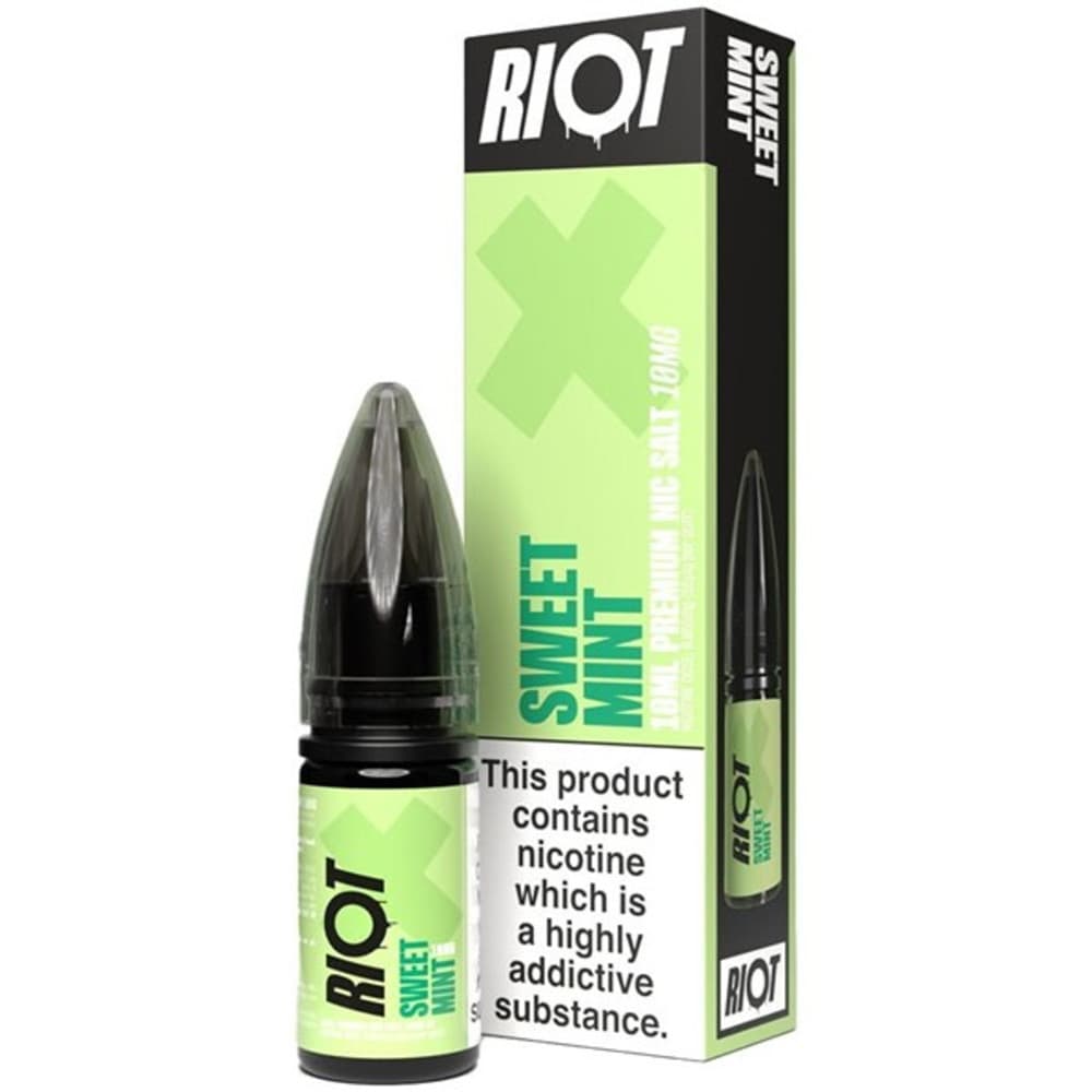  Sweet Mint / 20mg Riot X Nic Salts e liquids 10ml Box of 10