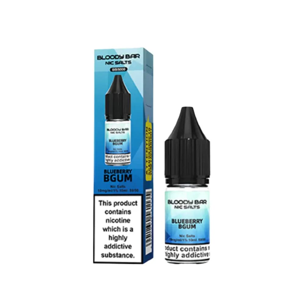  Blueberry BGum / 10mg Bloody Bar Nic Salts e liquids 10ml Box of 10