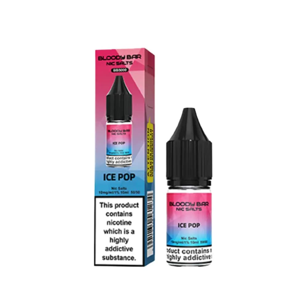  Ice Pop / 10mg Bloody Bar Nic Salts e liquids 10ml Box of 10