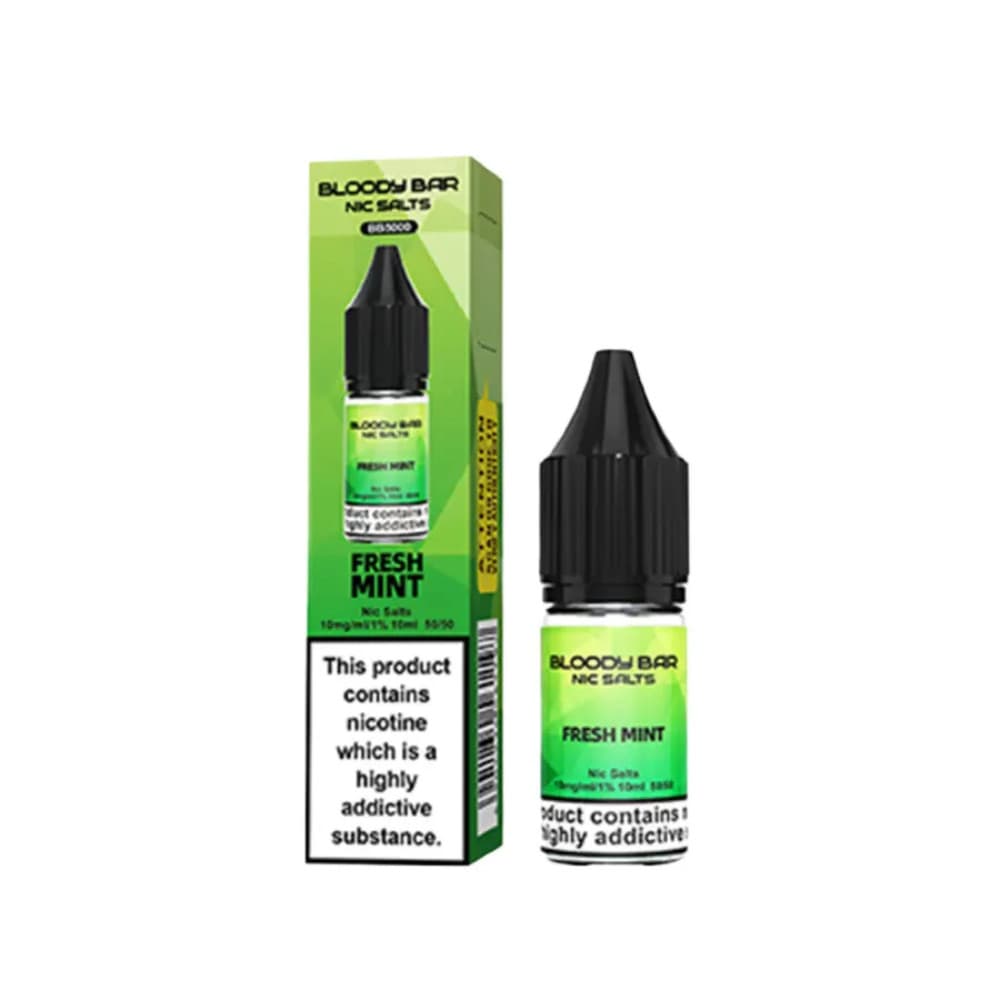  Fresh Mint / 10mg Bloody Bar Nic Salts e liquids 10ml Box of 10